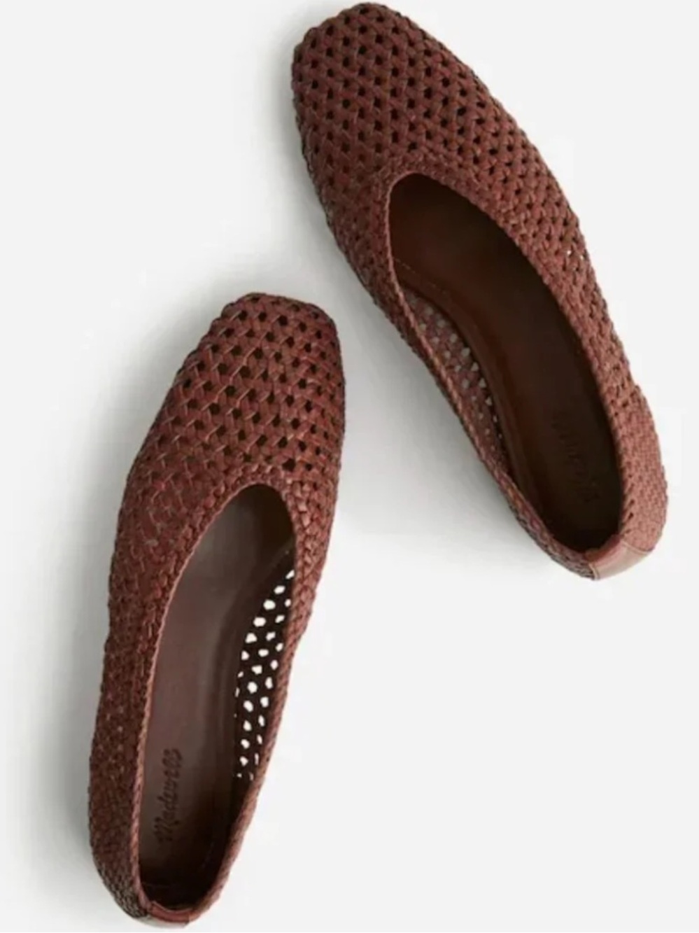 Madewell Mylie Ballet Flats-Leather Woven Cherrywood